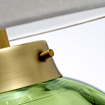 Настольная лампа с шарообразным прозрачным основанием из цветного переработанного стекла и белым цилиндрическим абажуром Elstead Lighting варинант исполнения - 2 | Loft Concept в Брянске