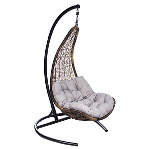 Подвесное уличное кресло Egg Half brown