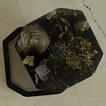 Шкатулка из эпоксидной смолы с цветами черная Epoxy Resin Square Box Black варинант исполнения - 4 | Loft Concept в Брянске