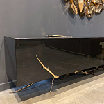 Дизайнерский комод чёрный глянцевый с основанием в виде золотых ветвей Meta Credenza  варинант исполнения - 3 | Loft Concept в Брянске