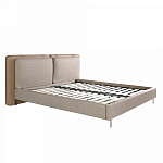 Кровать двуспальная серая с изголовьем из экокожи и ткани Modern Look варинант исполнения - 4 | Loft Concept в Брянске