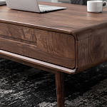 Кофейный стол из массива дерева с выдвижными ящиками Coffee Walnut Table варинант исполнения - 6 | Loft Concept в Брянске