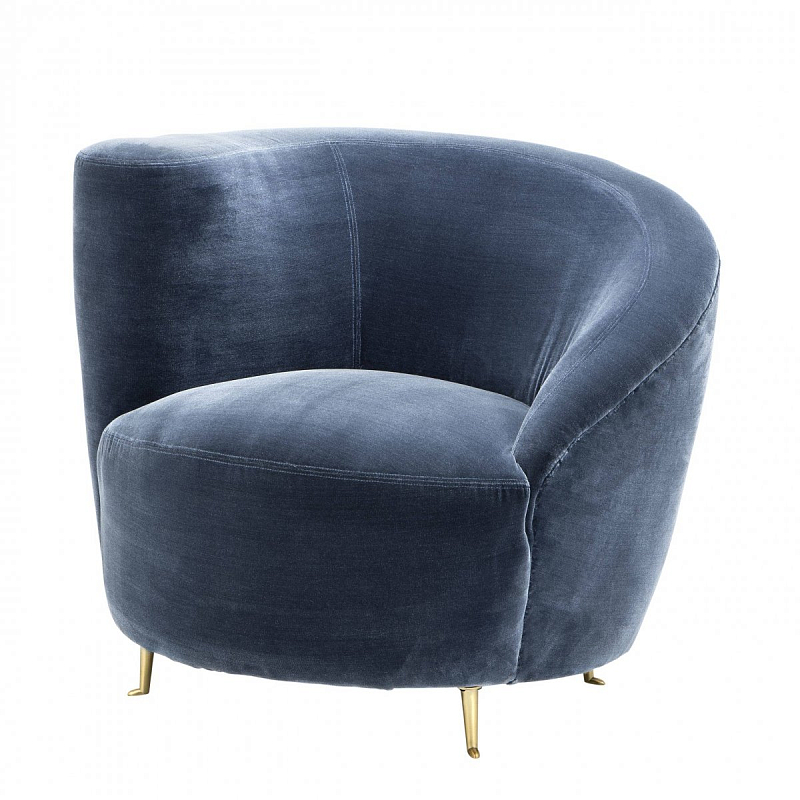 Кресло Eichholtz Chair Khan Синий Латунь Кресло Eichholtz Chair Khan Синий Латунь в Брянске | Loft Concept