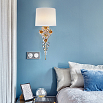 Бра с цветочным основанием и тканевым абажуром Tugella Flower Lamp варинант исполнения - 4 | Loft Concept в Брянске