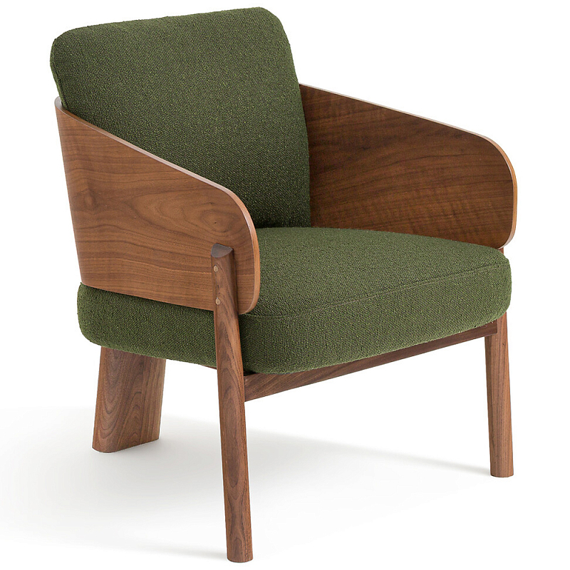 Кресло с каркасом из массива ореха Gallin Chair Green Коричневый Зеленый Кресло с каркасом из массива ореха Gallin Chair Green Коричневый Зеленый в Брянске | Loft Concept