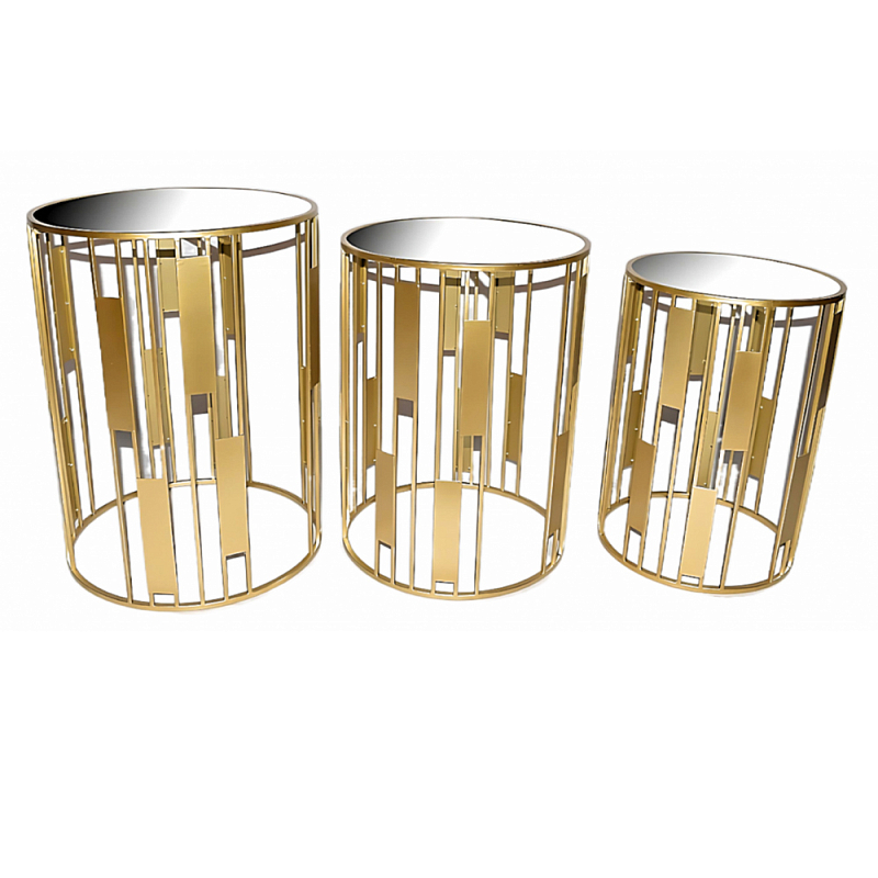 Набор из 3-х столов из металла Brass Symphony Золотой Набор из 3-х столов из металла Brass Symphony Золотой в Брянске | Loft Concept