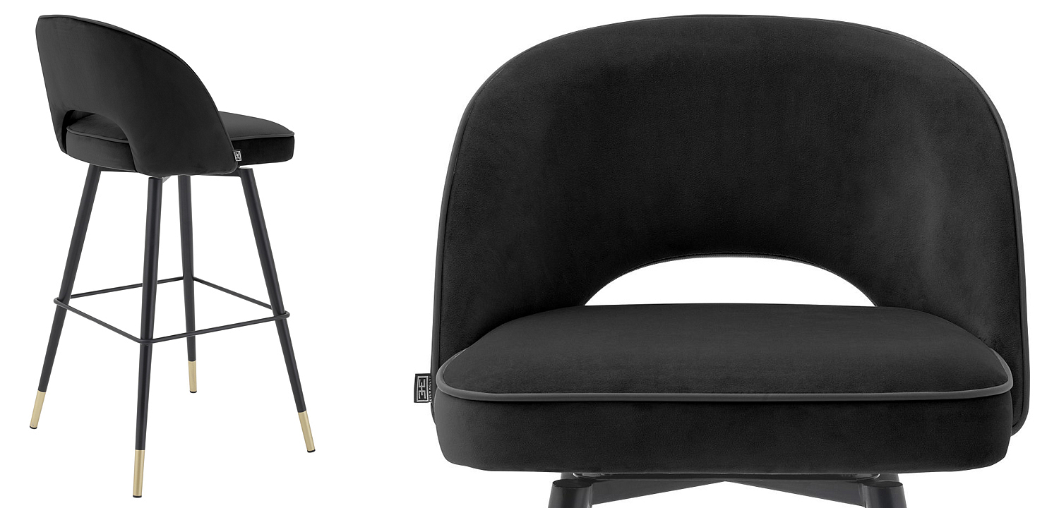 Комплект барных стульев Eichholtz Bar Stool Cliff set of 2 black Комплект барных стульев Eichholtz Bar Stool Cliff set of 2 black - Loft-Concept в Брянске