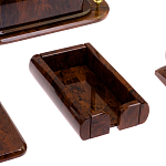 Настольный письменный набор с часами из природного камня обсидиана  Contract Extended варинант исполнения - 5 | Loft Concept в Брянске