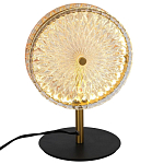 Настольная лампа с плафоном из рельефного стекла Peony Glass Bronze  варинант исполнения - 2 | Loft Concept в Брянске