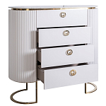 Комод белый овальный с мраморной столешницей Thoroughbass варинант исполнения - 2 | Loft Concept в Брянске