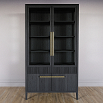 Витрина Primo со стеклянными фасадами и буфетом шпон Черный дуб варинант исполнения - 2 | Loft Concept в Брянске