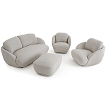 Полукруглое кресло из обивки меланж Halle Melange Armchair варинант исполнения - 9 | Loft Concept в Брянске