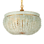 Подвесной светильник с каскадом из стеклянных декоративных элементов на золотом каркасе Shining Sea Glass варинант исполнения - 3 | Loft Concept в Брянске