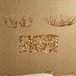 Люстра золотая с декором в виде веток эвкалипта Eucalyptus Branches варинант исполнения - 5 | Loft Concept в Брянске