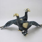 Статуэтка бронзовая пара Павлины синие Bronze Birds варинант исполнения - 1 | Loft Concept в Брянске