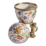 Шкатулка в форме яйца на величественных львах из фарфора с бронзовыми элементами Eden Garden варинант исполнения - 7 | Loft Concept в Брянске