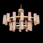 Люстра двухъярусная круглая с текстурными цилиндрическими плафонами Glimpse варинант исполнения - 2 | Loft Concept в Брянске