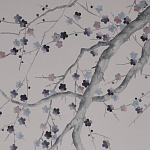 Обои ручная роспись Plum Blossom Special Colourway on Lilac Hint dyed silk варинант исполнения - 1 | Loft Concept в Брянске