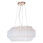 Люстра подвесная многослойная с прозрачными хрустальными трубками и золотистым каркасом Hexagon Tube Light варинант исполнения - 1 | Loft Concept в Брянске