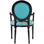 Полукресло из массива бука бирюзовое с изображением птиц и цветов Turquoise Chinoiserie Garden Chair варинант исполнения - 2 | Loft Concept в Брянске