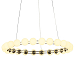 Люстра светодиодная кольцевая с круглыми плафонами белого цвета PEARLS Suspension 48 варинант исполнения - 3 | Loft Concept в Брянске