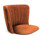 Стул с мягкой оранжевой обивкой из велюра и подъемно-поворотным механизмом на черных колесиках Harper Orange варинант исполнения - 2 | Loft Concept в Брянске