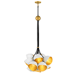 Люстра с 15-ю белыми  плафонами с золотой внутренней поверхностью Hinkley варинант исполнения - 7 | Loft Concept в Брянске