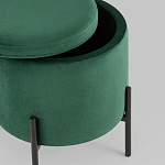 Зеленый пуф на черных ножках SANJAY варинант исполнения - 3 | Loft Concept в Брянске