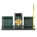 Настольный письменный набор из змеевика с визитницами и ручкой Successful Leader варинант исполнения - 1 | Loft Concept в Брянске