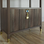 Стеллаж со стеклянными полками Elsa Dreams Walnut варинант исполнения - 1 | Loft Concept в Брянске