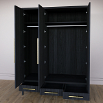 Большой Шкаф Primo Черный дуб с 3 дверьми и 3 выдвижными ящиками варинант исполнения - 8 | Loft Concept в Брянске