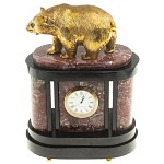 Часы настольные бронзовые с декором в виде медведя Bear Stone Clock варинант исполнения - 4 | Loft Concept в Брянске