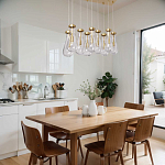 Люстра с 9-ю прозрачными стеклянными плафонами в форме капли Lucid Rain  варинант исполнения - 11 | Loft Concept в Брянске