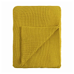 Плед из хлопка жемчужной вязки горчичного цвета Waffle Comfort варинант исполнения - 1 | Loft Concept в Брянске