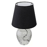 Настольная лампа с черным тканевым абажуром и фактурным прозрачным основанием Black Cone варинант исполнения - 1 | Loft Concept в Брянске