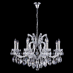 Люстра подвесная с 8-ю лампочками и прозрачными хрустальными подвесками на хромированном основании Crystal lamps варинант исполнения - 2 | Loft Concept в Брянске