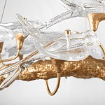 Люстра подвесная с прозрачными стеклянными птичками на ветвях Диаметр 100 см Serip Voa варинант исполнения - 10 | Loft Concept в Брянске