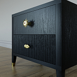 Тумба прикроватная с двумя ящиками Elsa Dreams Black варинант исполнения - 3 | Loft Concept в Брянске