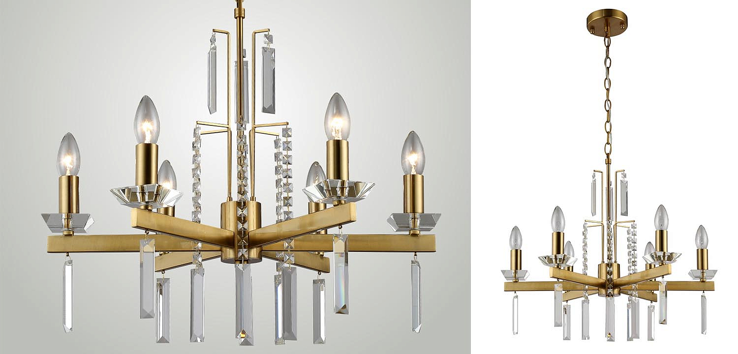 Люстра Vivien Crystal Brass Chandelier 6 Люстра Vivien Crystal Brass Chandelier 6 - Loft-Concept в Брянске