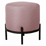 Круглый пуф на металлических ножках с обивкой из рогожки Casey Poof варинант исполнения - 3 | Loft Concept в Брянске