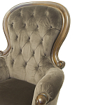 Кресло с мягкой обивкой из коричневого велюра на 4-х деревянных ножках Evelyn Classical Armchair варинант исполнения - 4 | Loft Concept в Брянске