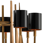 Люстра с 8-ю черными цилиндрическими плафонами Stylistic Lines варинант исполнения - 1 | Loft Concept в Брянске