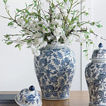 Ваза с крышкой и бело-синим цветочным узором Blue & White Ornament  варинант исполнения - 7 | Loft Concept в Брянске