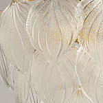 Люстра на цепи с прозрачными стеклянными подвесками в виде листьев Textured Glass Chandelier варинант исполнения - 4 | Loft Concept в Брянске