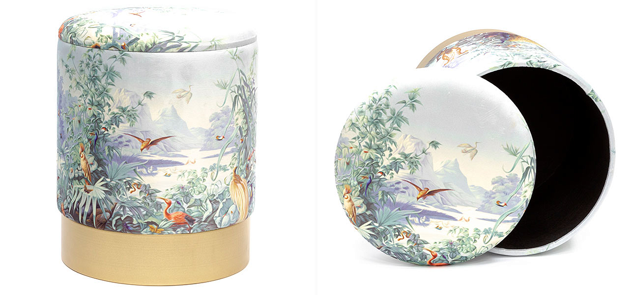 Пуф PUF Jungle Print с крышкой Adrian Пуф PUF Jungle Print с крышкой Adrian - Loft-Concept в Брянске