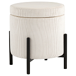 Молочный пуф на черных ножках SANJAY варинант исполнения - 1 | Loft Concept в Брянске