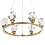 Подвесная круглая люстра с хрустальными плафонами Esme Crystal Brass Ring Chandelier варинант исполнения - 1 | Loft Concept в Брянске