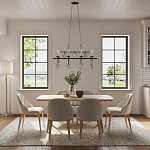 Люстра подвесная с 8-ю лампами и стеклянными круглыми подвесками Currey & Company варинант исполнения - 2 | Loft Concept в Брянске