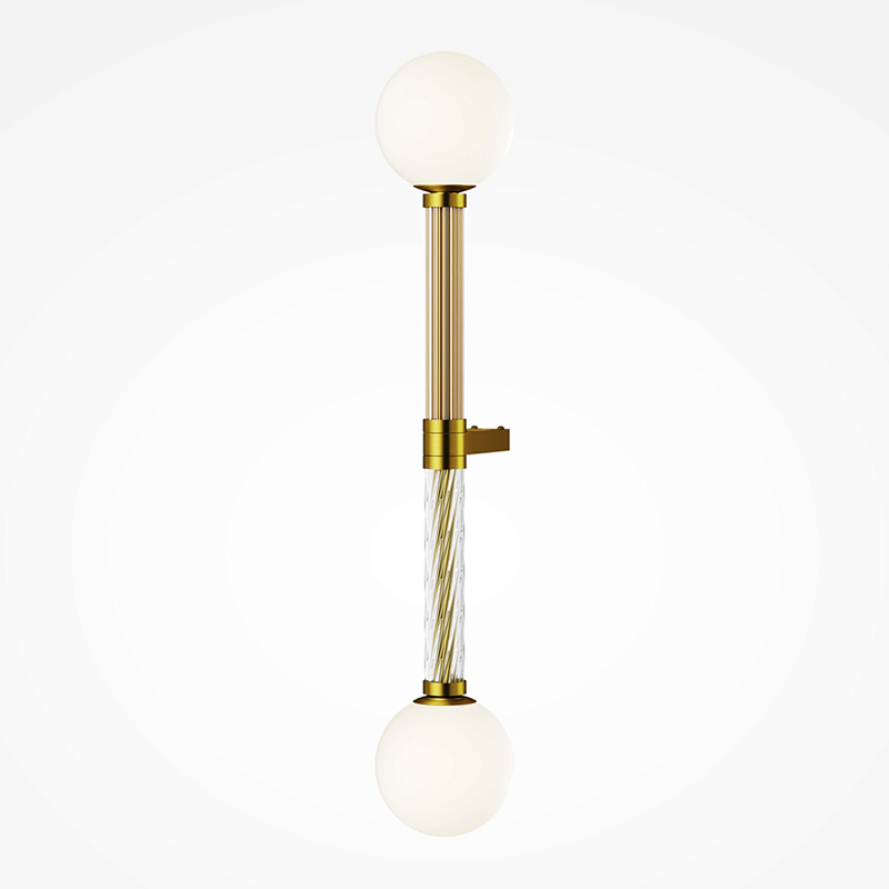 Бра со стеклянными вставками Helios Латунь Прозрачное Стекло в Брянске | Loft Concept 