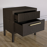 Прикроватная Тумбочка Primo с двумя ящиками Темный орех варинант исполнения - 5 | Loft Concept в Брянске